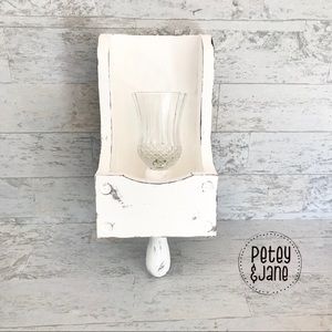 Vintage Hand-painted Distressed Wall Candle Holder